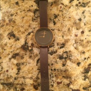 Skagen Ditte Rose Gold Leather Watch
